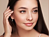 Bellissima Gold 14K Yellow Gold Beaded Cross Charm Dangle Earrings