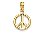 10K Yellow Gold Polished Peace Symbol Pendant