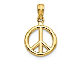 10K Yellow Gold Polished Peace Symbol Pendant