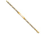 14k Yellow Gold and Rhodium Over 14k Yellow Gold Children's Pavé Figaro Link ID Bracelet