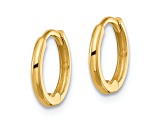 14K Yellow Gold 3/8" Polished Hinged Huggie Hoop Earrings