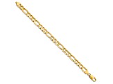 14k Yellow Gold 7.5mm Concave Open Figaro Link Bracelet