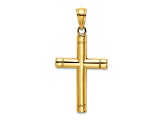 14k Yellow Gold Tubular Cross Charm