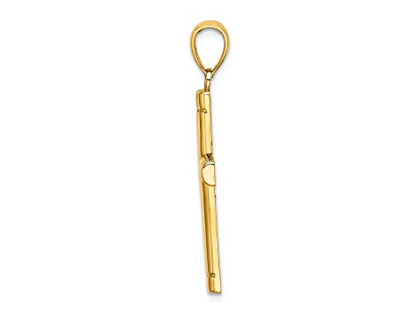 14k Yellow Gold Tubular Cross Charm