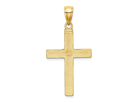 14k Yellow Gold Tubular Cross Charm