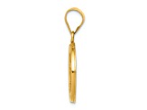 14K Yellow Gold Polished and Satin Confirmation Medal Hollow Pendant