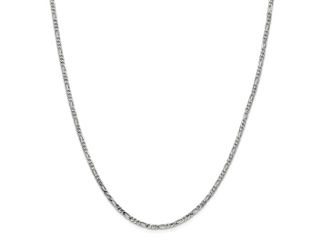 14K White Gold 1.8mm Diamond-cut Round Open Link Cable Chain