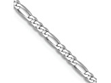 14K White Gold 2.25mm Flat Figaro Chain Necklace