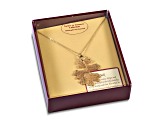 Dipped in 24k Gold Oak Leaf Pendant with Cable Link 20 Inch Gold-tone Chain