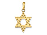 14k Yellow Gold Solid Satin Star of David Charm