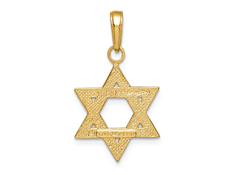 14k Yellow Gold Solid Satin Star of David Charm