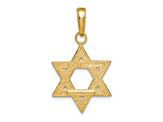 14k Yellow Gold Solid Satin Star of David Charm