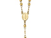 14K Yellow Gold Diamond-cut 4mm Beaded Semi-solid Rosary 24-inch