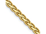 14k Yellow Gold 2.8mm Solid Flat Wheat 16 Inch Chain