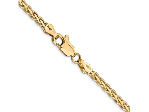14k Yellow Gold 2.8mm Solid Flat Wheat 16 Inch Chain