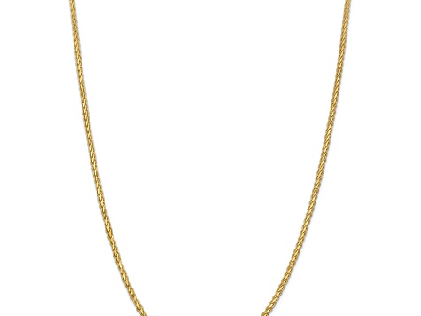 14k Yellow Gold 2.8mm Solid Flat Wheat 18 Inch Chain