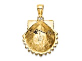 14k Yellow Gold Textured Scallop Shell Charm