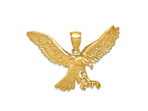 10K Yellow Gold Textured Eagle Pendant