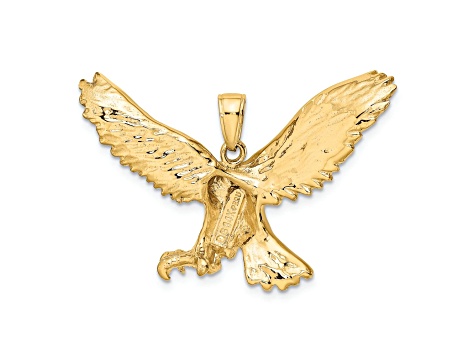 10K Yellow Gold Textured Eagle Pendant