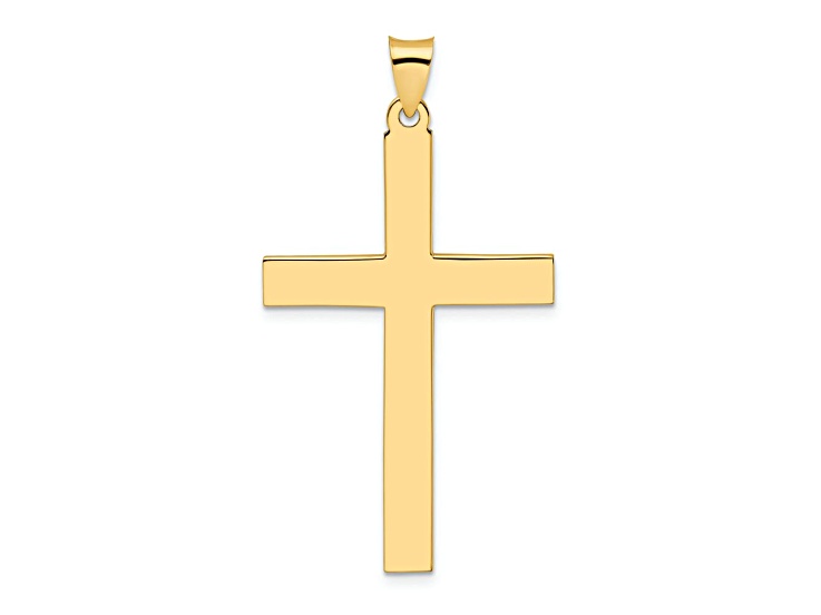 14k Yellow Gold Polished Cross Pendant