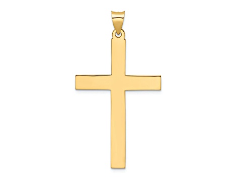 14k Yellow Gold Polished Cross Pendant