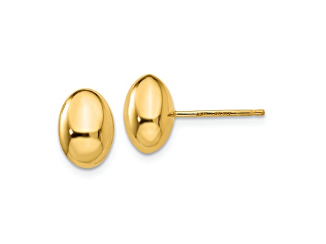 14k Yellow Gold Polished 10mm Stud Earrings