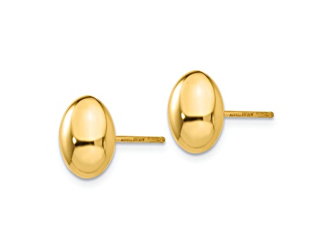 14k Yellow Gold Polished 10mm Stud Earrings