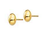 14k Yellow Gold Polished 10mm Stud Earrings