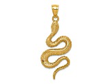 14k Yellow Gold Polished Textured Snake Pendant