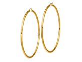 14k Yellow Gold 3 9/16" Polished Tube Hoop Earrings