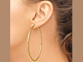 14k Yellow Gold 3 9/16" Polished Tube Hoop Earrings