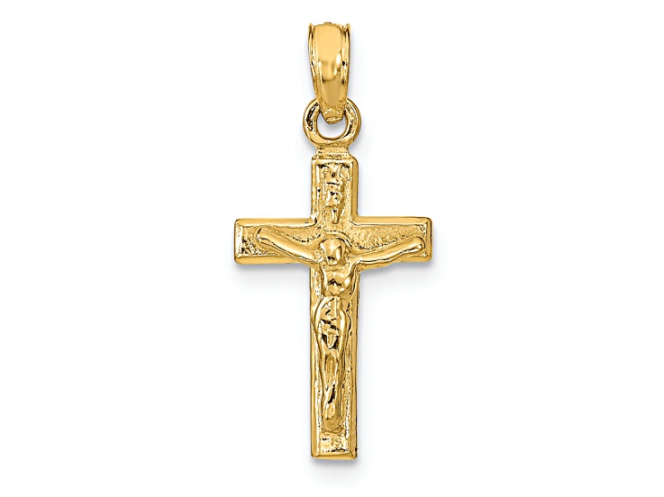 14K Yellow Gold Crucifix Pendant