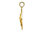 14k Yellow Gold Textured MYSTIC CT Dolphins Charm