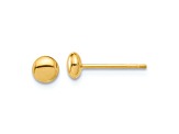 14k Yellow Gold 4.4mm Polished Button Earrings