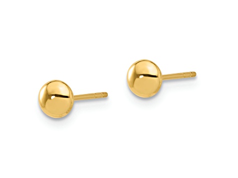 14k Yellow Gold 4.4mm Polished Button Earrings