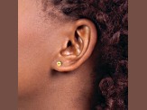 14k Yellow Gold 4.4mm Polished Button Earrings