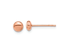 14k Rose Gold Polished 4.5mm Button Earrings