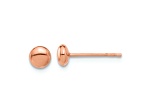 14k Rose Gold Polished 4.5mm Button Earrings