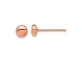 14k Rose Gold Polished 4.5mm Button Earrings