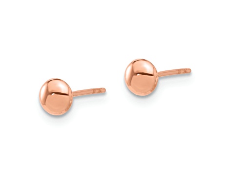 14k Rose Gold Polished 4.5mm Button Earrings