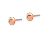 14k Rose Gold Polished 4.5mm Button Earrings