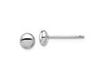 Rhodium Over 14k White Gold 4.5mm Polished Button Stud Earrings