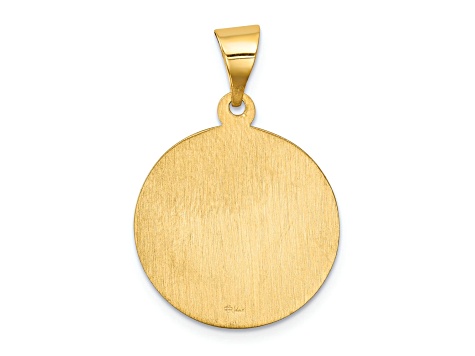 14k Yellow Gold Polished and Satin Sacred Heart of Mary Medal Pendant