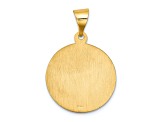 14k Yellow Gold Polished and Satin Sacred Heart of Mary Medal Pendant