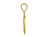 14k Yellow Gold Brushed and Diamond-Cut Virgin Mary Pendant