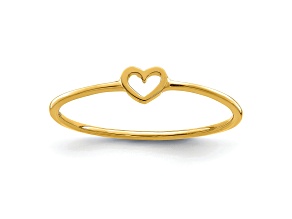 14K Yellow Gold Polished Heart Ring