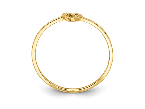 14K Yellow Gold Polished Heart Ring