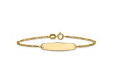 14K Yellow Gold Figaro Baby Oval ID Bracelet