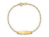 14K Yellow Gold Figaro Baby Oval ID Bracelet