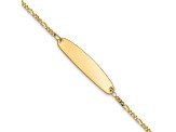 14K Yellow Gold Figaro Baby Oval ID Bracelet